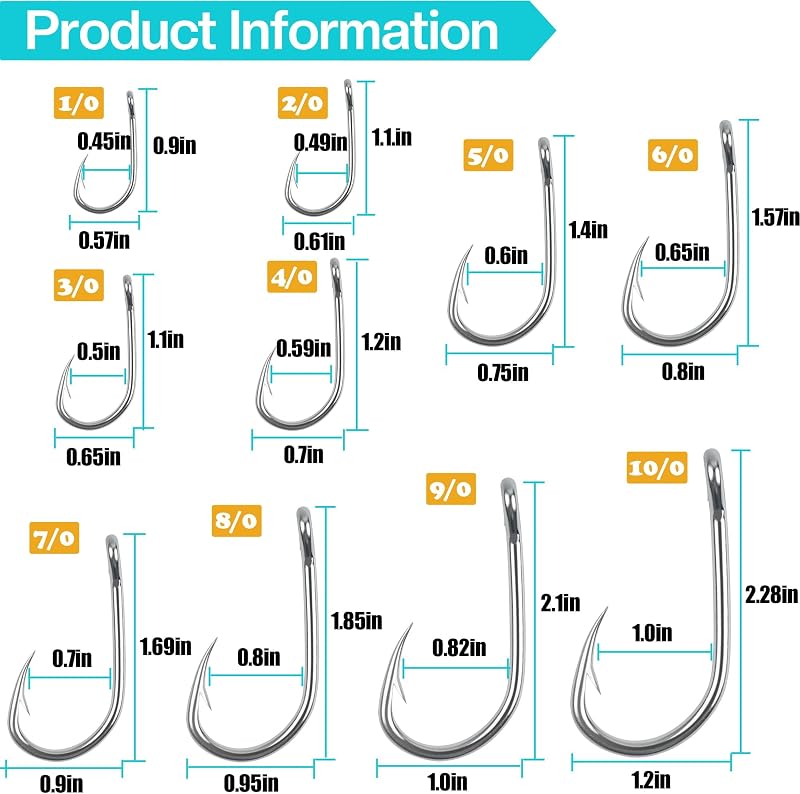 Ganchos circulares acero inox 1/0-10/0 50 pzas