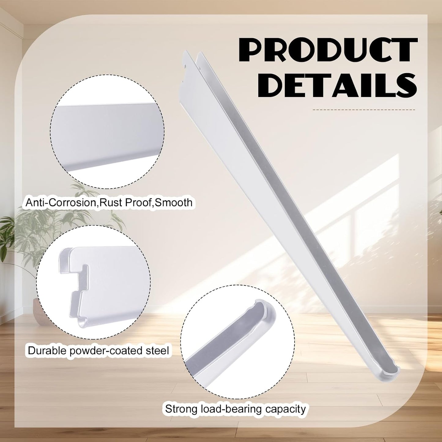20 Uds Soportes Estante Alambre Resistentes 11.5" Blanco