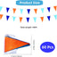 Banderines triángulos 60uds 100ft color azul naranja