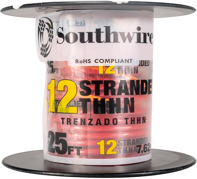 Alambre THHN 12/3 negro blanco verde 250ft