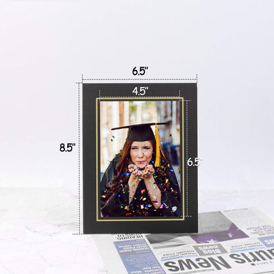 50 Portarretratos 5x7pulg con Caballete Forro Negro Dorado