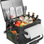 Organizador parrilla negro con tapa y soporte toallas 32L