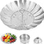 Cesta de vapor de acero inoxidable 304 plegable para pescado, verduras y huevos
