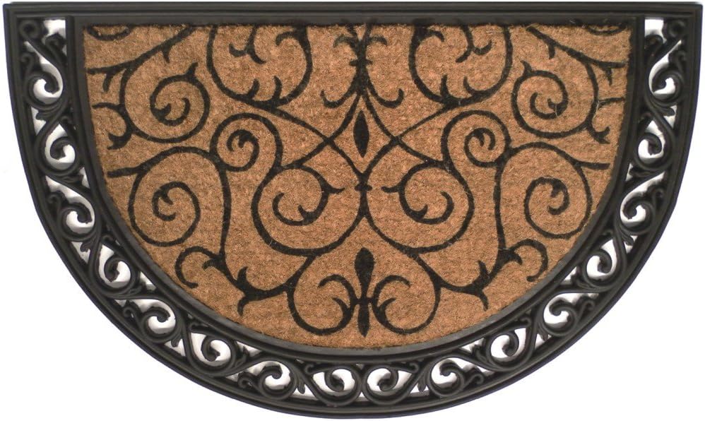 Felpudo estampado scroll 24x36pulg color natural/negro