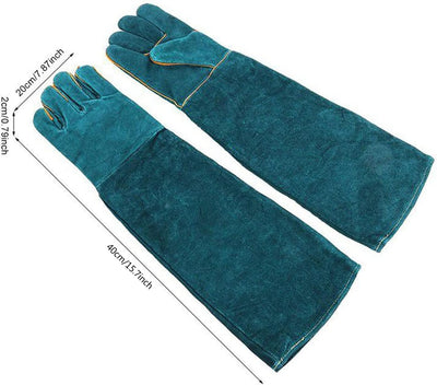 Guantes cuero reforzado antimordeduras perros gatos jardinería