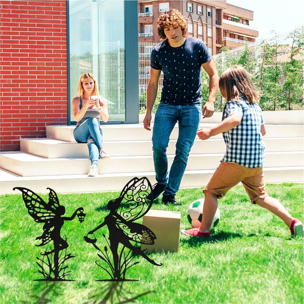 Estacas decorativas jardín estatuas hadas 6 pzas