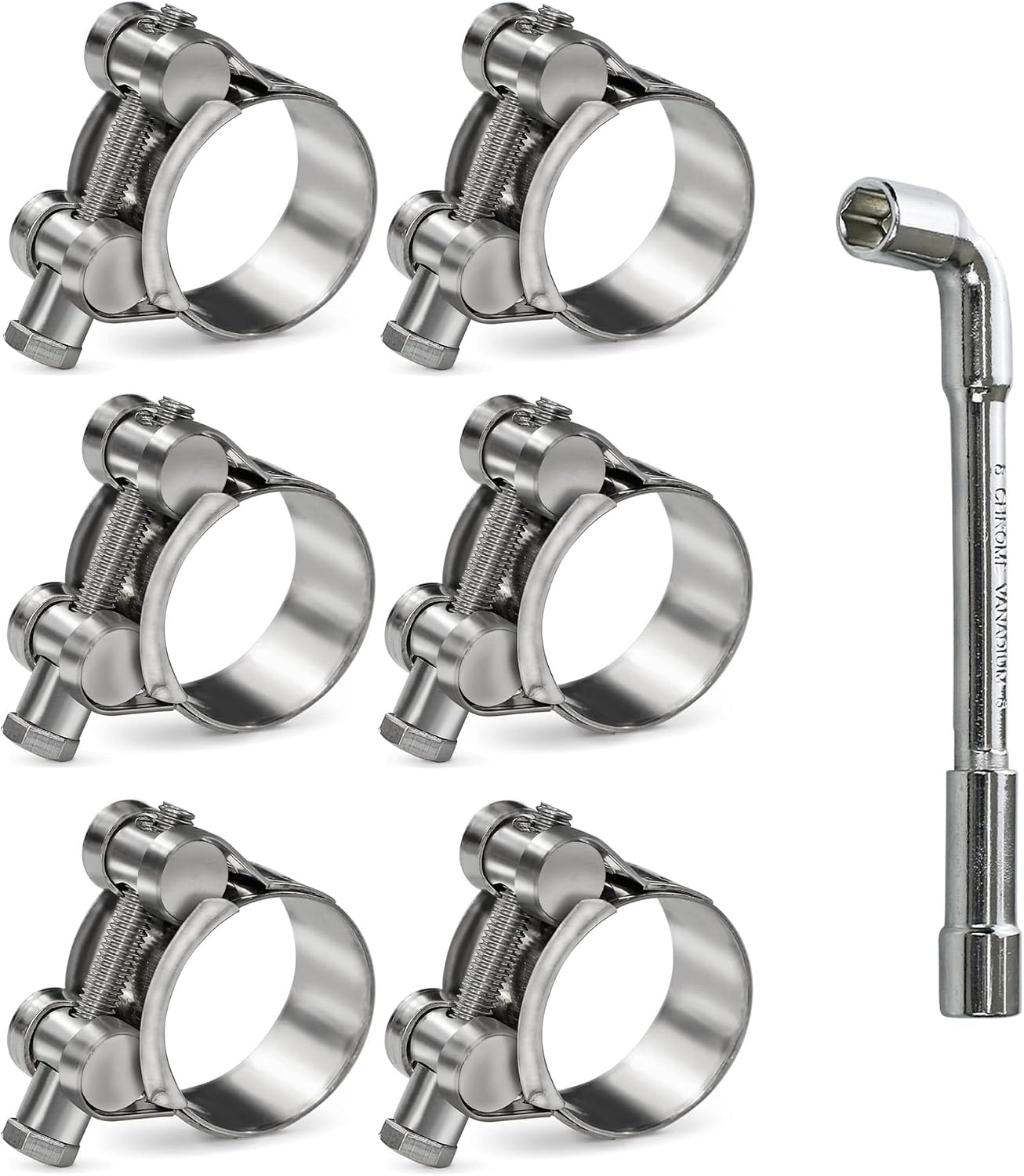 6 Abrazaderas Manguera T 23-25mm Acero Inox 304
