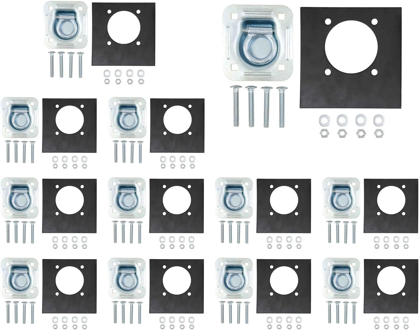 Pack 12 Anillos D Placa Empotrada 6000lb Amarre Remolque