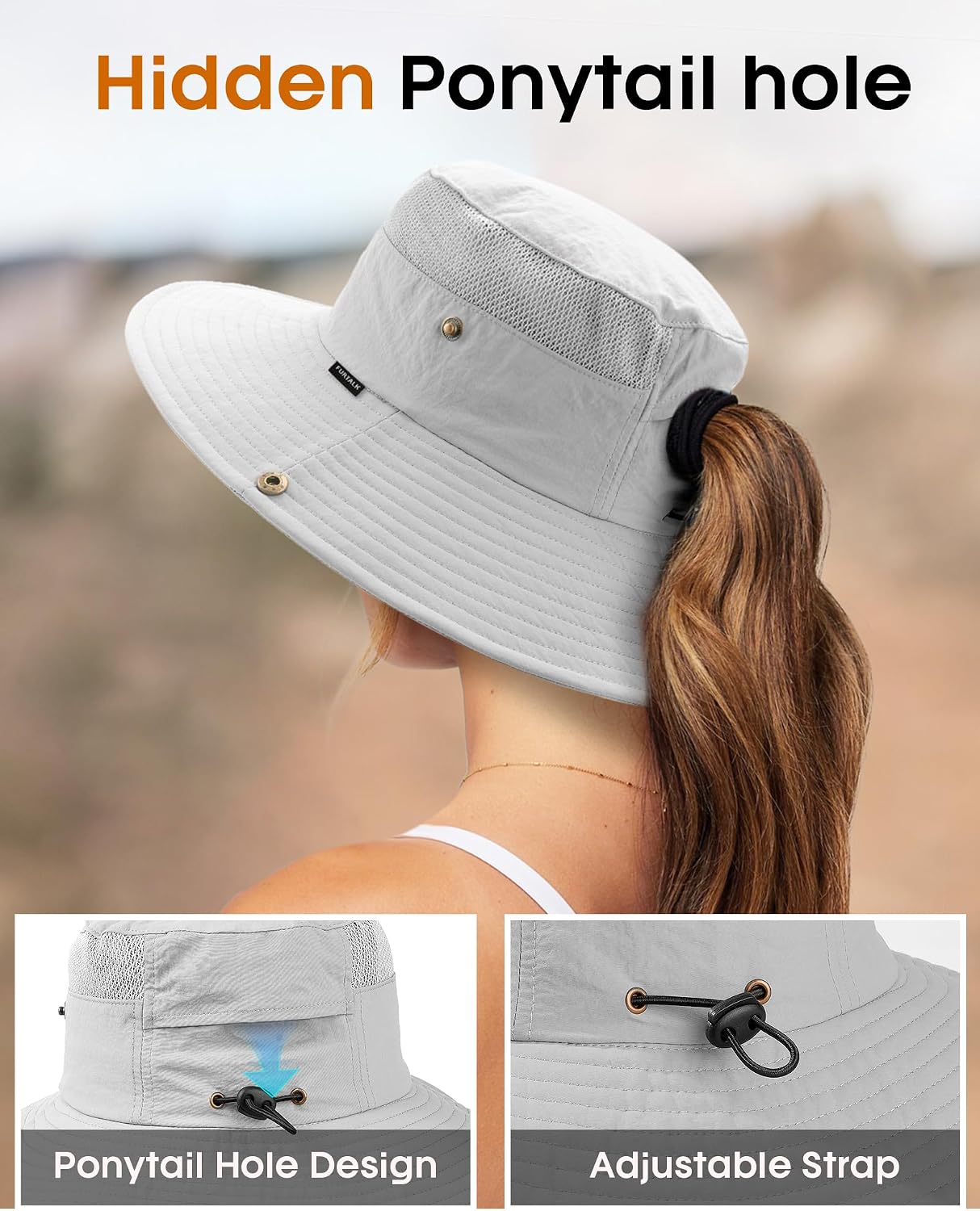 Sombrero playa mujer ala ancha UV plegable