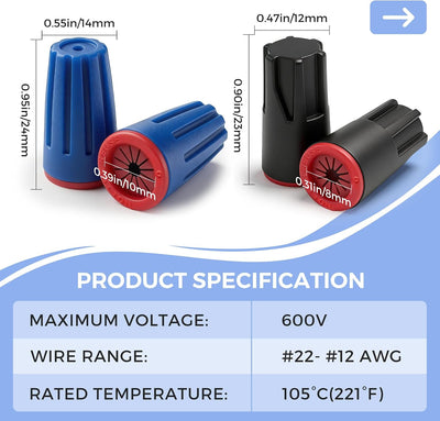 40 Conectores Cable IP65 22AWG-12AWG Riego Iluminación