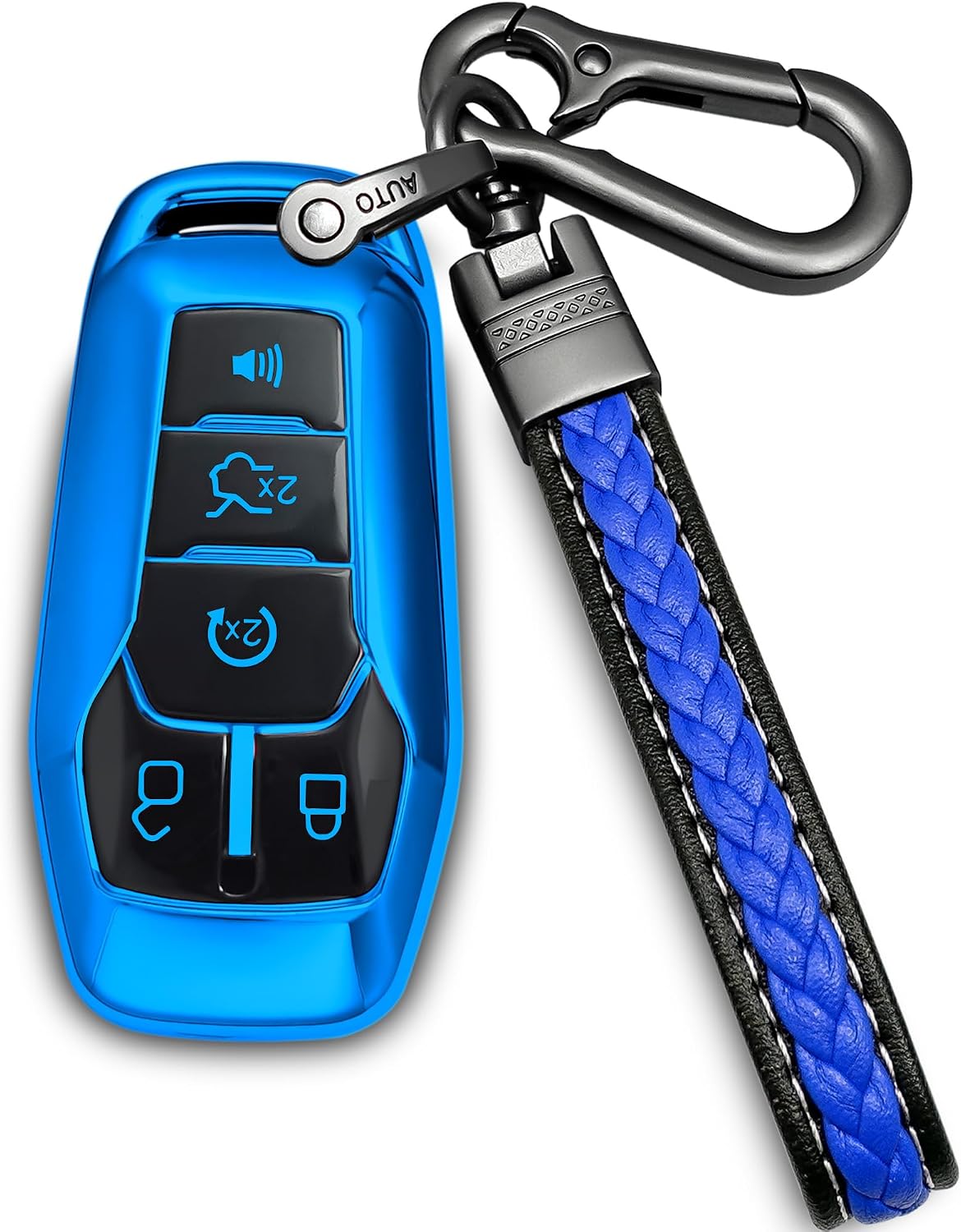 Funda llavero Ford TPU 5 botones comp 2016-17 azul