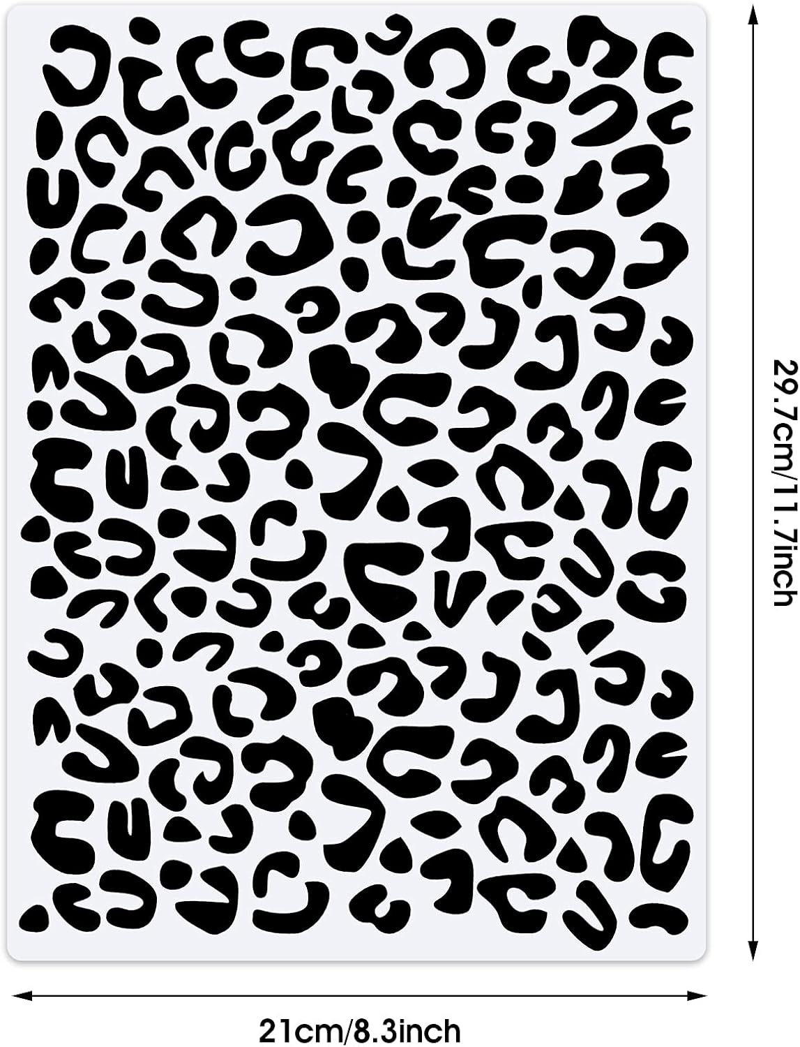 4 Plantillas Piel Leopardo Reutilizables 8.3x11.7pulg
