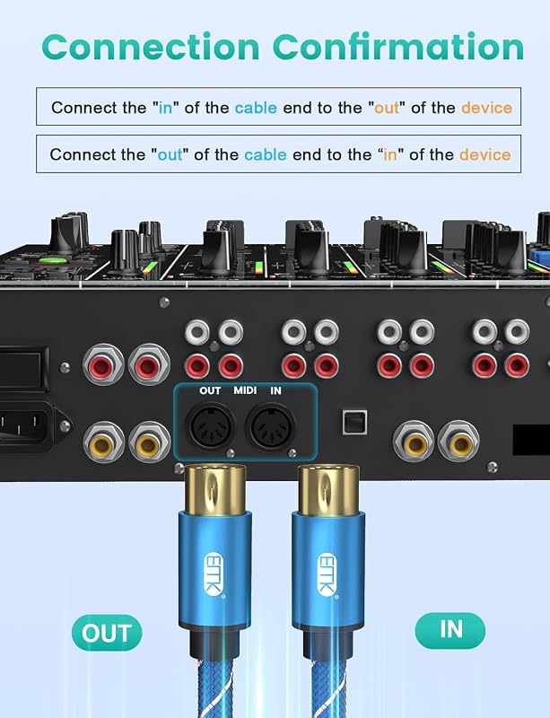Cable DIN MIDI 5 pines macho a macho comp 10 pies
