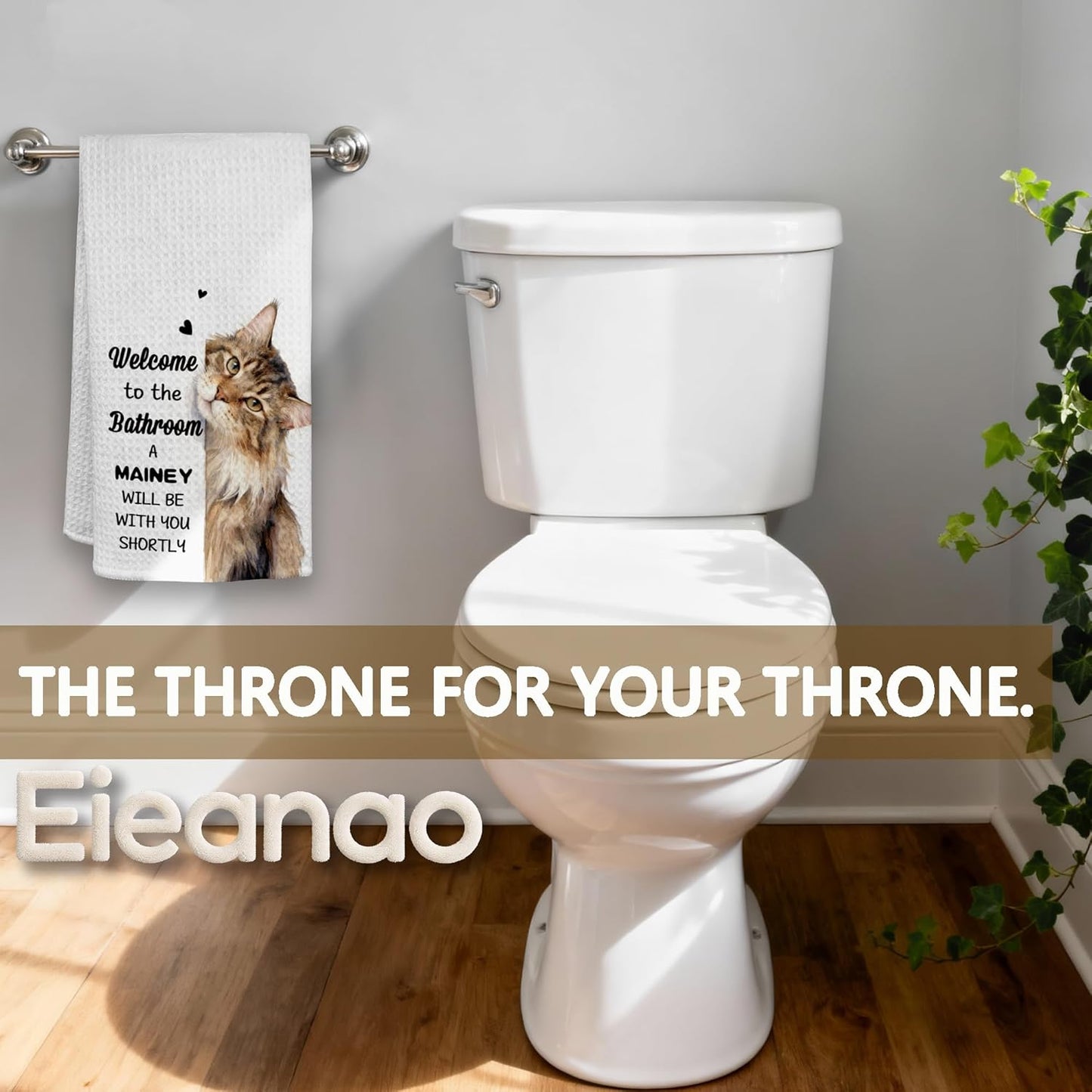 Toalla de mano de gato Maine Coon para baño y decoración