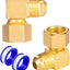 2 Pzas Conector Codo 90° Latón 3/8pulg Hembra Giratoria Flare