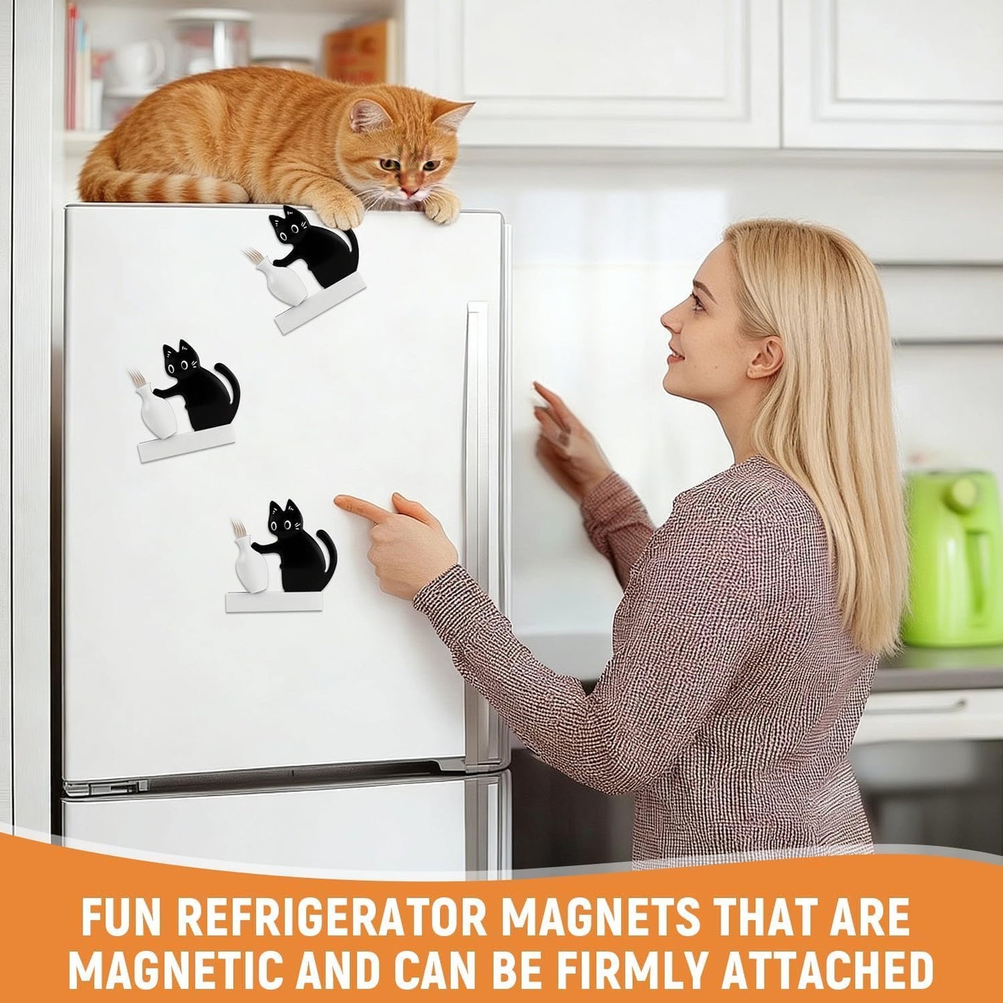 Soporte acrílico para bigotes de gato, jarrón decorativo con imanes para refrigerador