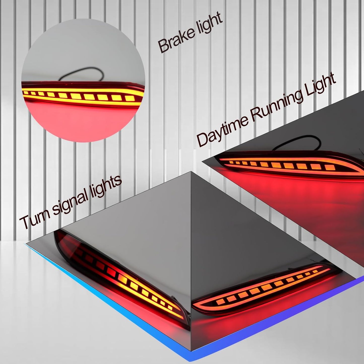 Luz reflectora LED parachoques Chevy Cruze Trax DRL rojo