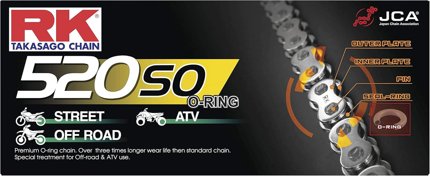 Cadena acero 114 eslabones O-ring serie 520