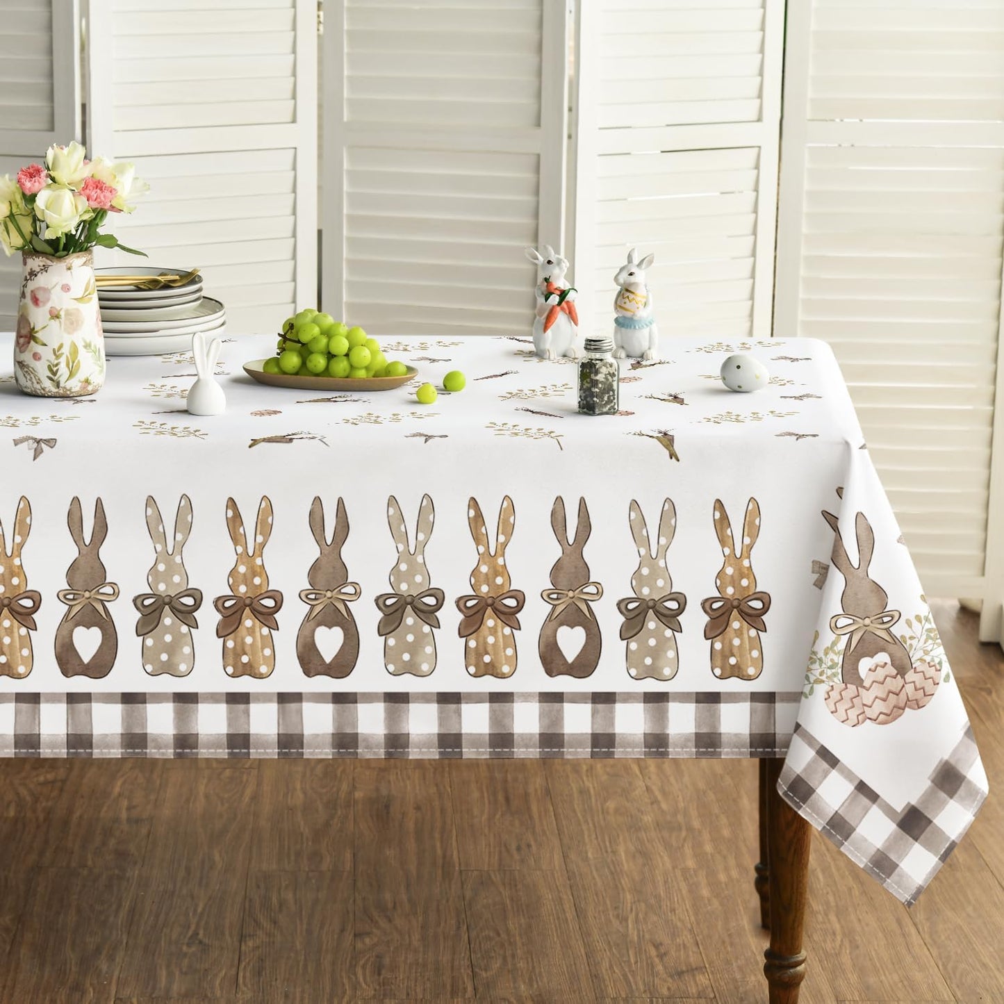 Mantel Pascua 60x84pulg Diseño Zanahorias Conejo Lavable