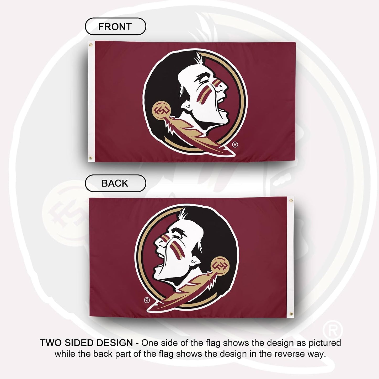 Bandera FSU Seminoles 3x5ft poliéster interiores exteriores