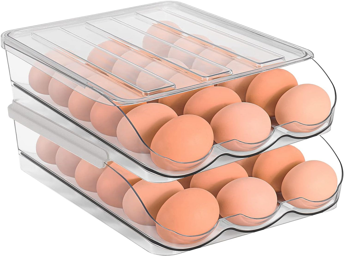 Contenedor huevos 2 capas transparente para refrigerador