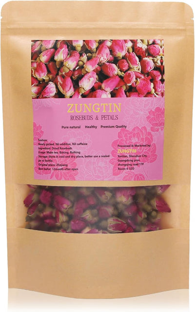 Brotes rosas secas comestibles 4oz para té hornear jabón