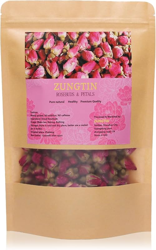 Brotes rosas secas comestibles 4oz para té hornear jabón