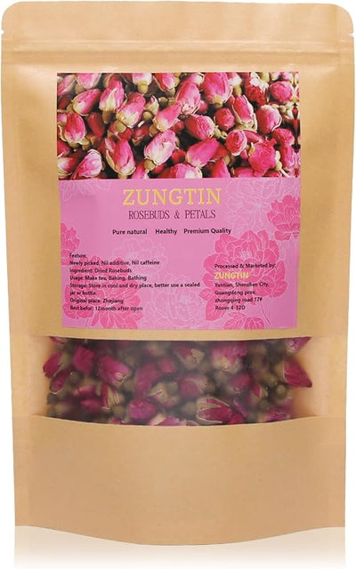 Brotes rosas secas comestibles 4oz para té hornear jabón