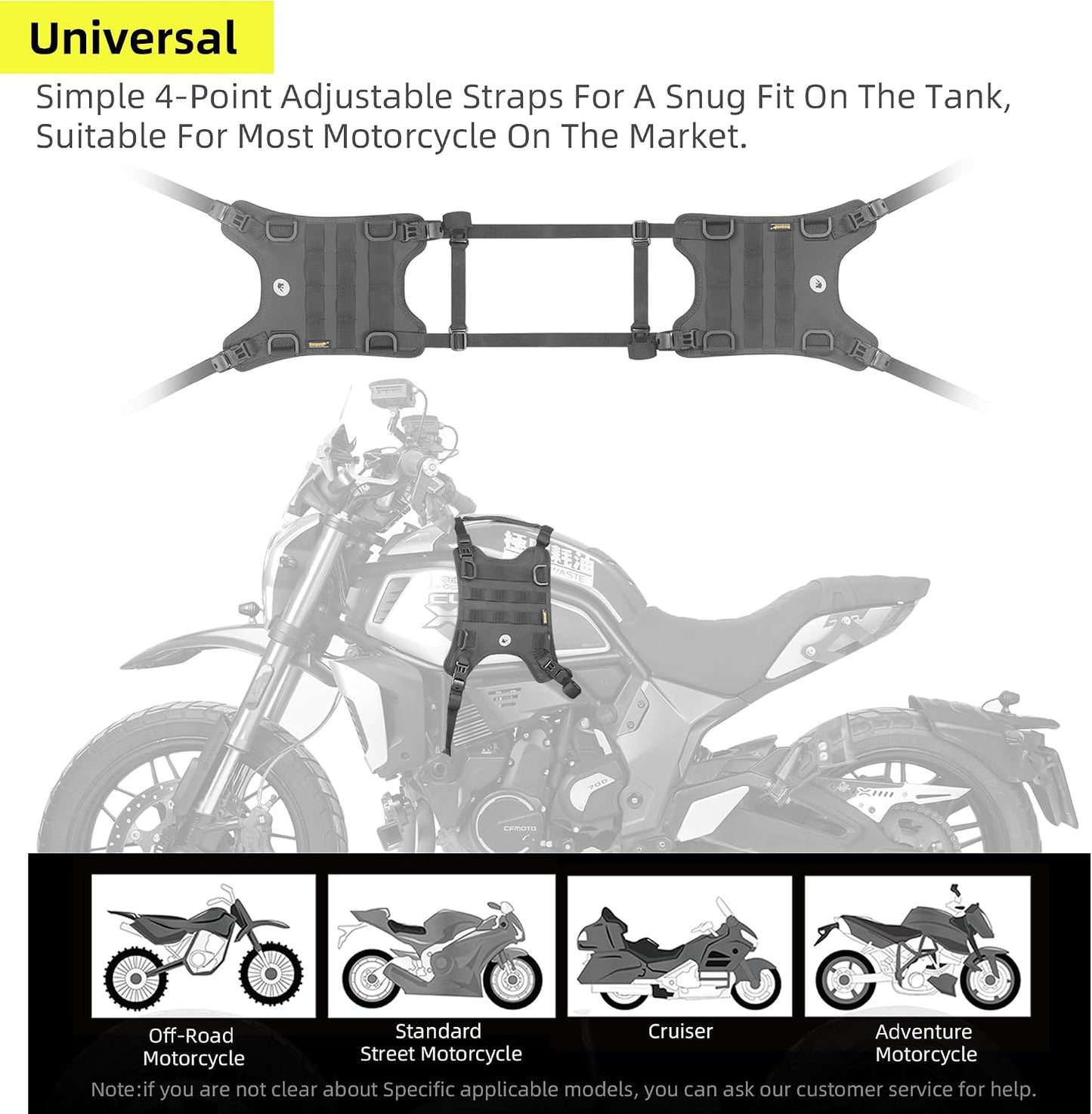 Base bolsa trasera motocicleta soporte universal
