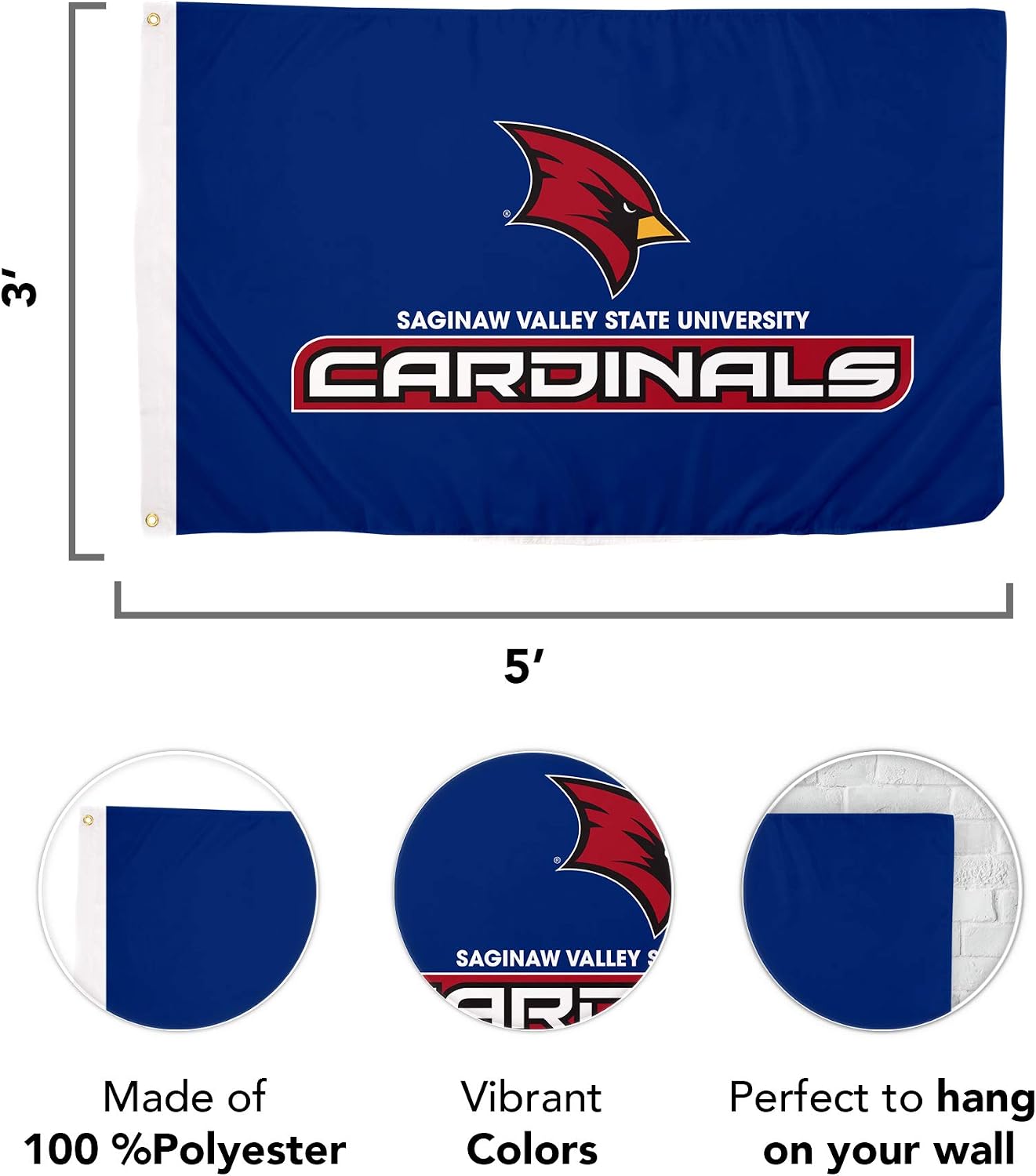 Banderas cardenales 3x5ft poliéster interiores exteriores