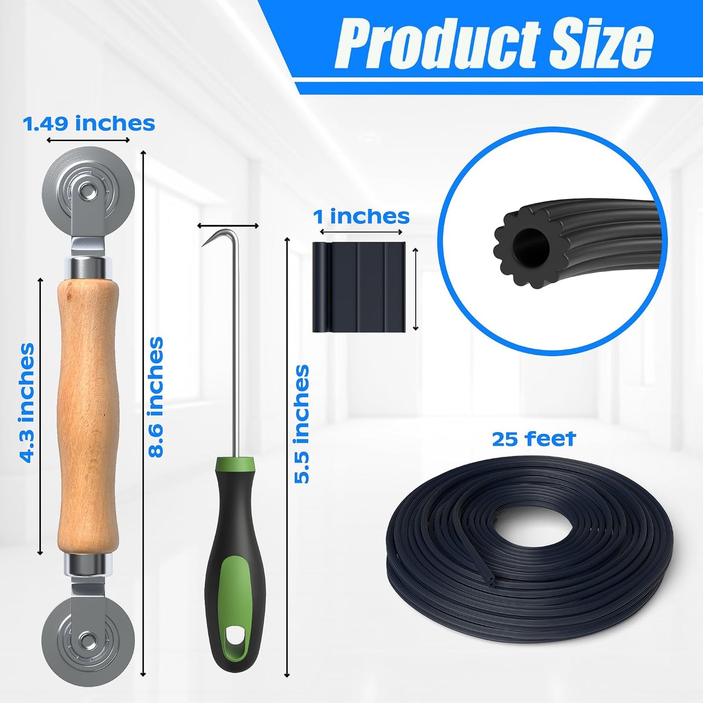 Kit reparación pantalla ventana 6 lengüetas madera