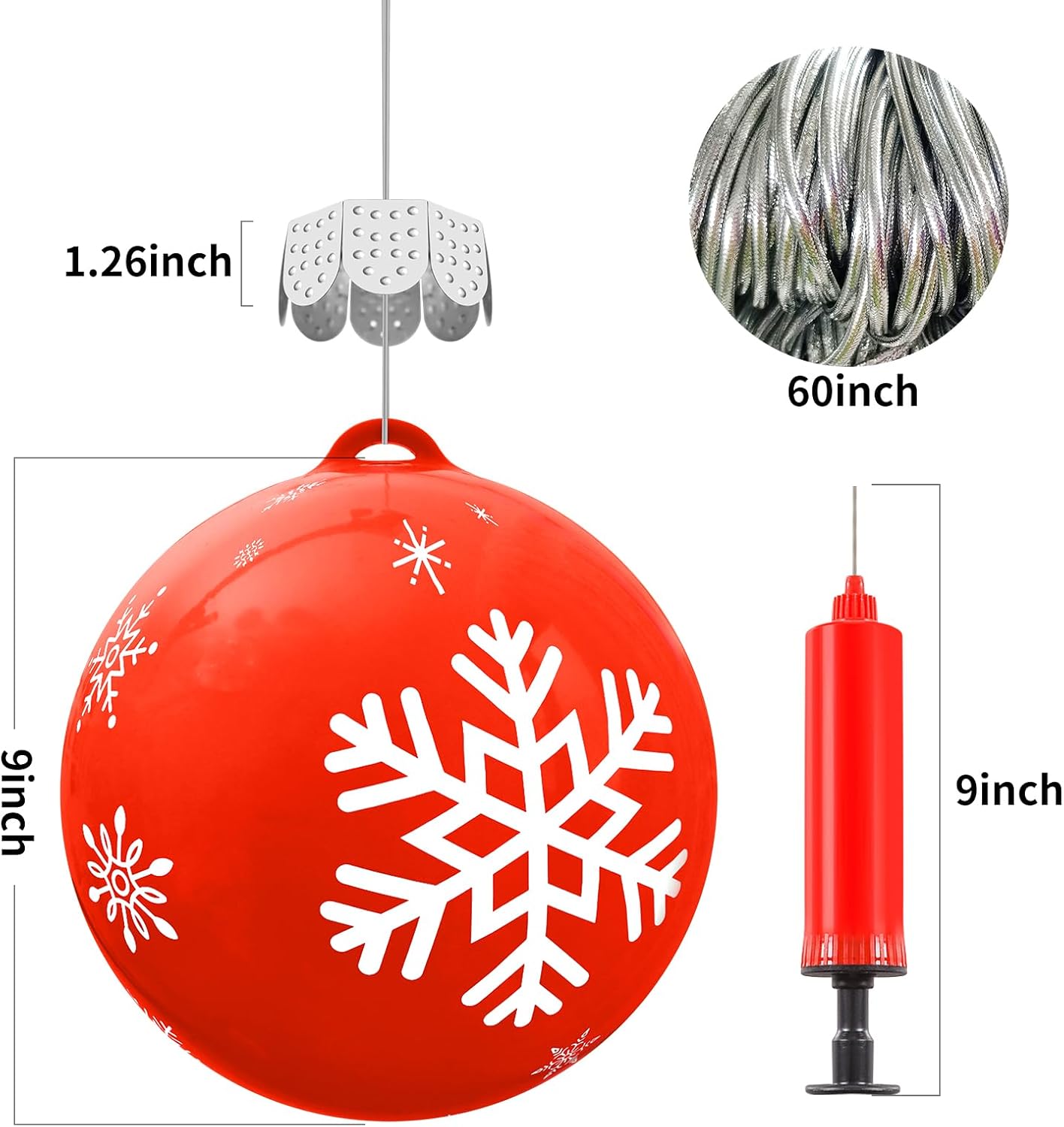 18 Pzas Bolas Inflables Navidad Exteriores 9"
