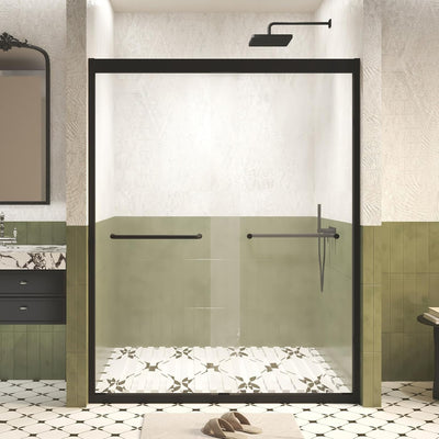 Puerta ducha corredera 56-60x72pulg vidrio templado aluminio