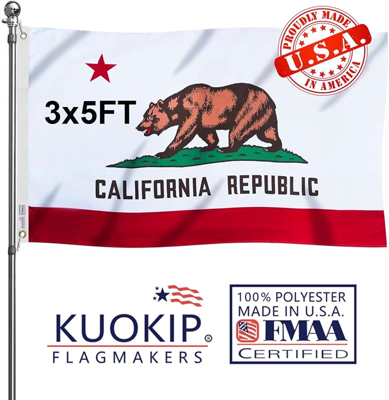Bandera California 3x5ft doble cara ojales latón