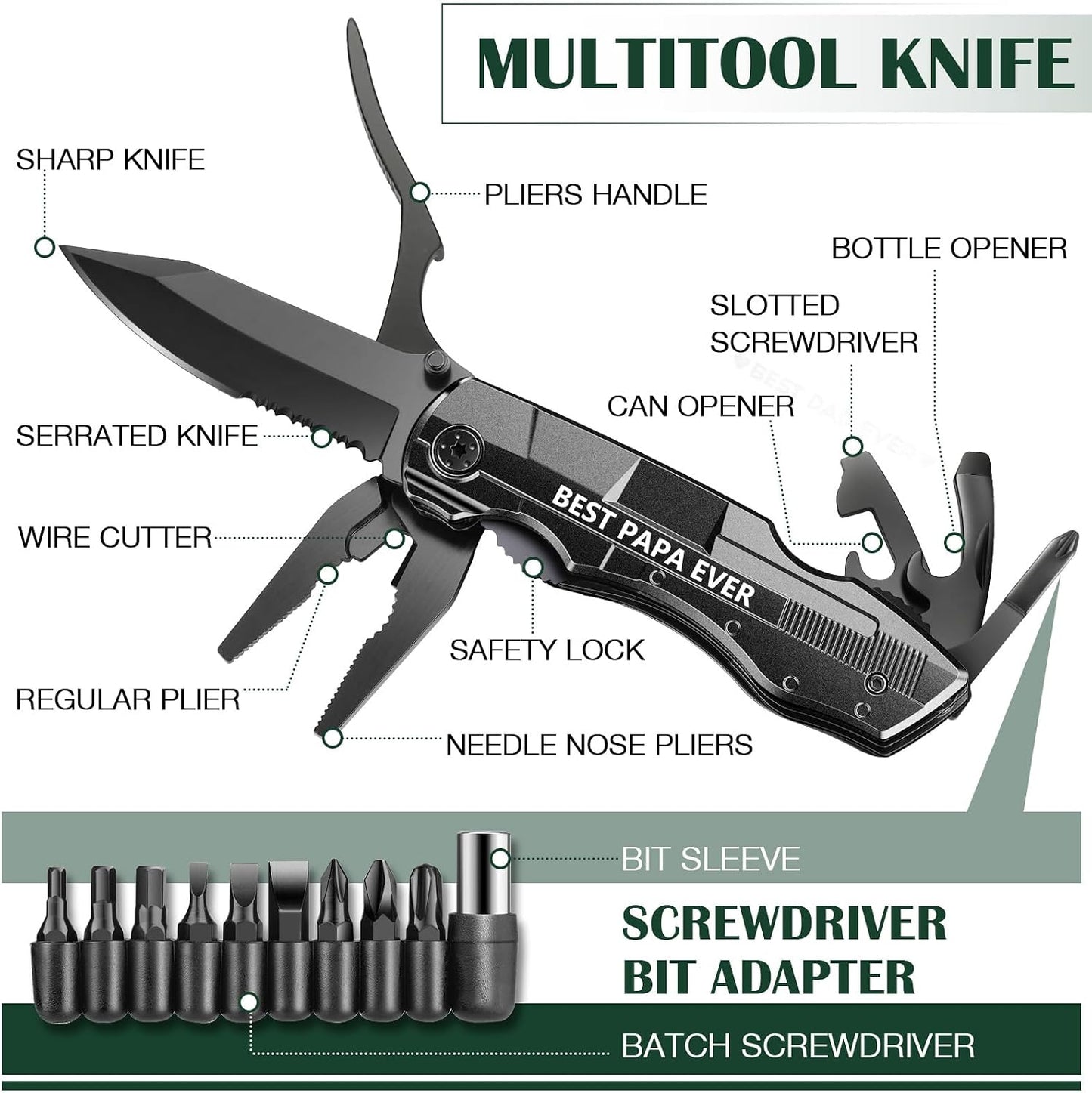 Cuchillo multiusos para papá Día del Padre cumpleaños
