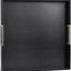 Tray Rectangular Madera con Manillas Negro 22x22x2pulg