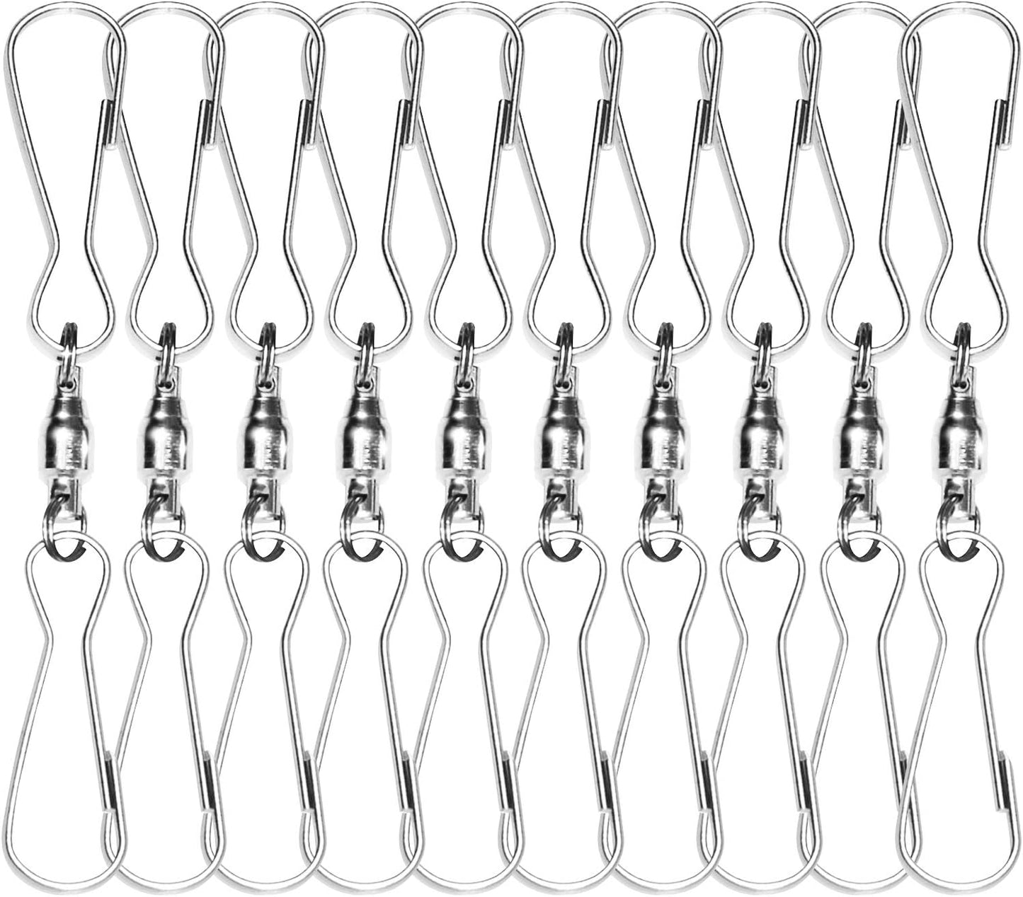 10 Clips Manga Viento Giratorio 3pulg Inox Antienvoltura