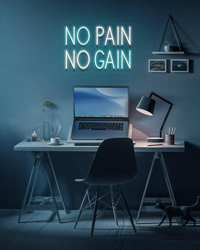 Letrero LED neón NO PAIN NO GAIN interruptor USB