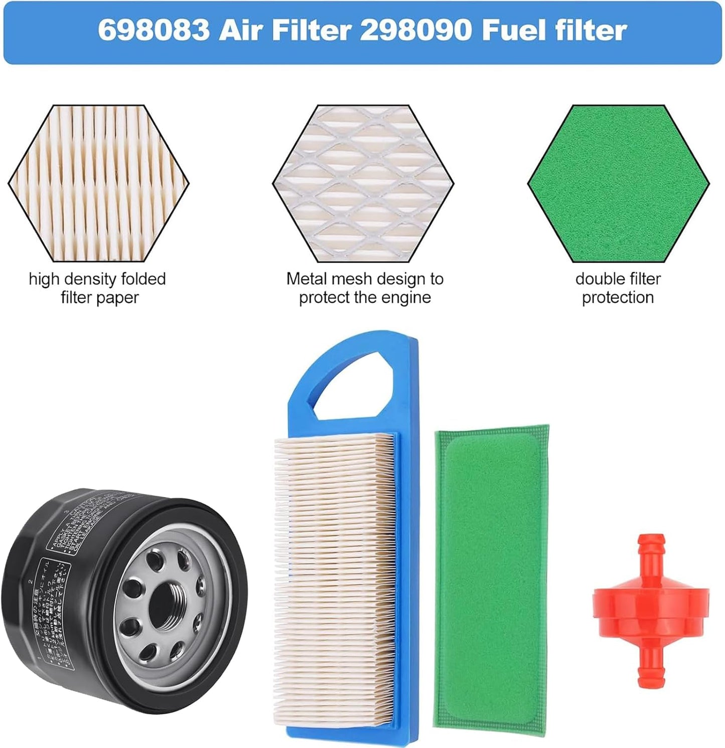 Filtro aire combustible aceite kit afinación cortacésped