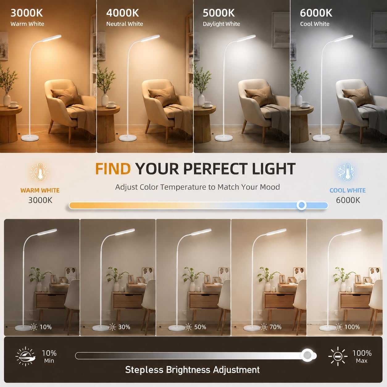 Lámpara LED 15w 1000lm colores ajustables con control remoto