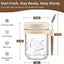 6 Tarros Vidrio 16oz con Tapa y Cuchara para Avena Leche