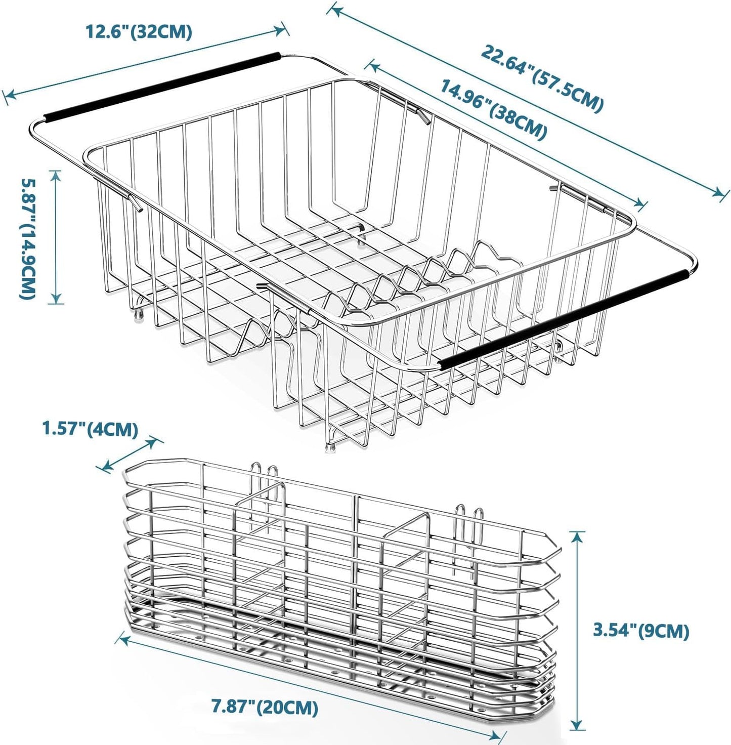 Escurridor platos acero inox 304 ajustable con soporte