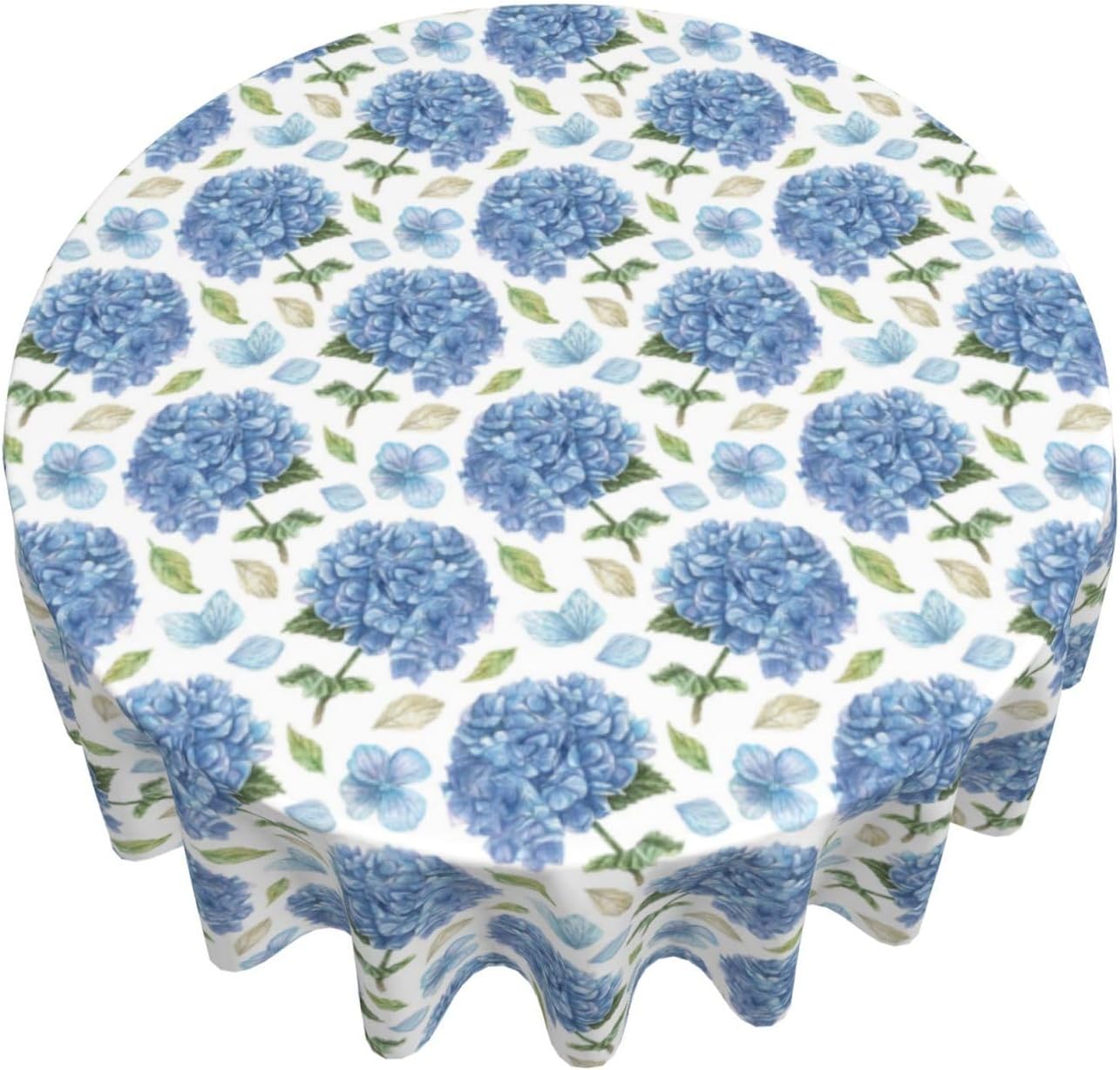 Mantel redondo poliéster 70pulg flores hortensias verano
