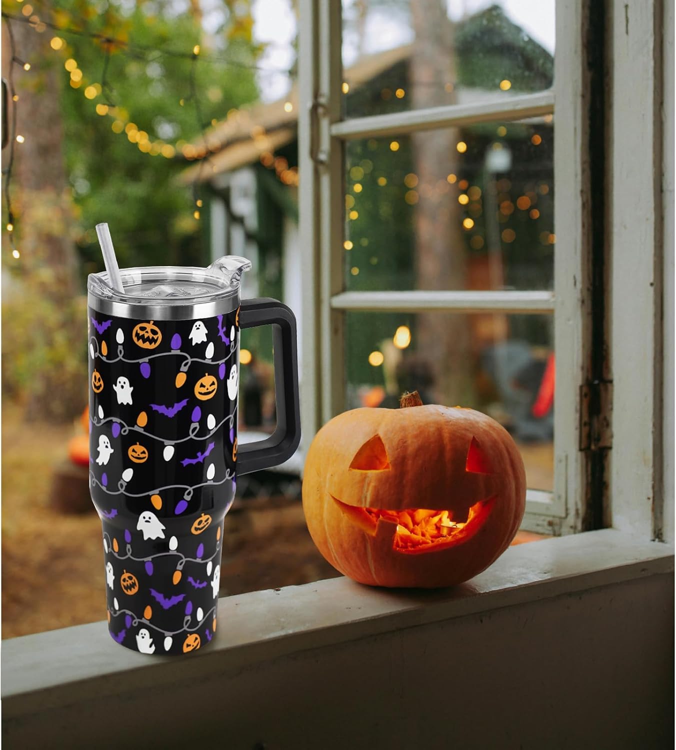 Vaso Halloween 40oz fantasma calabaza acero inox aislado