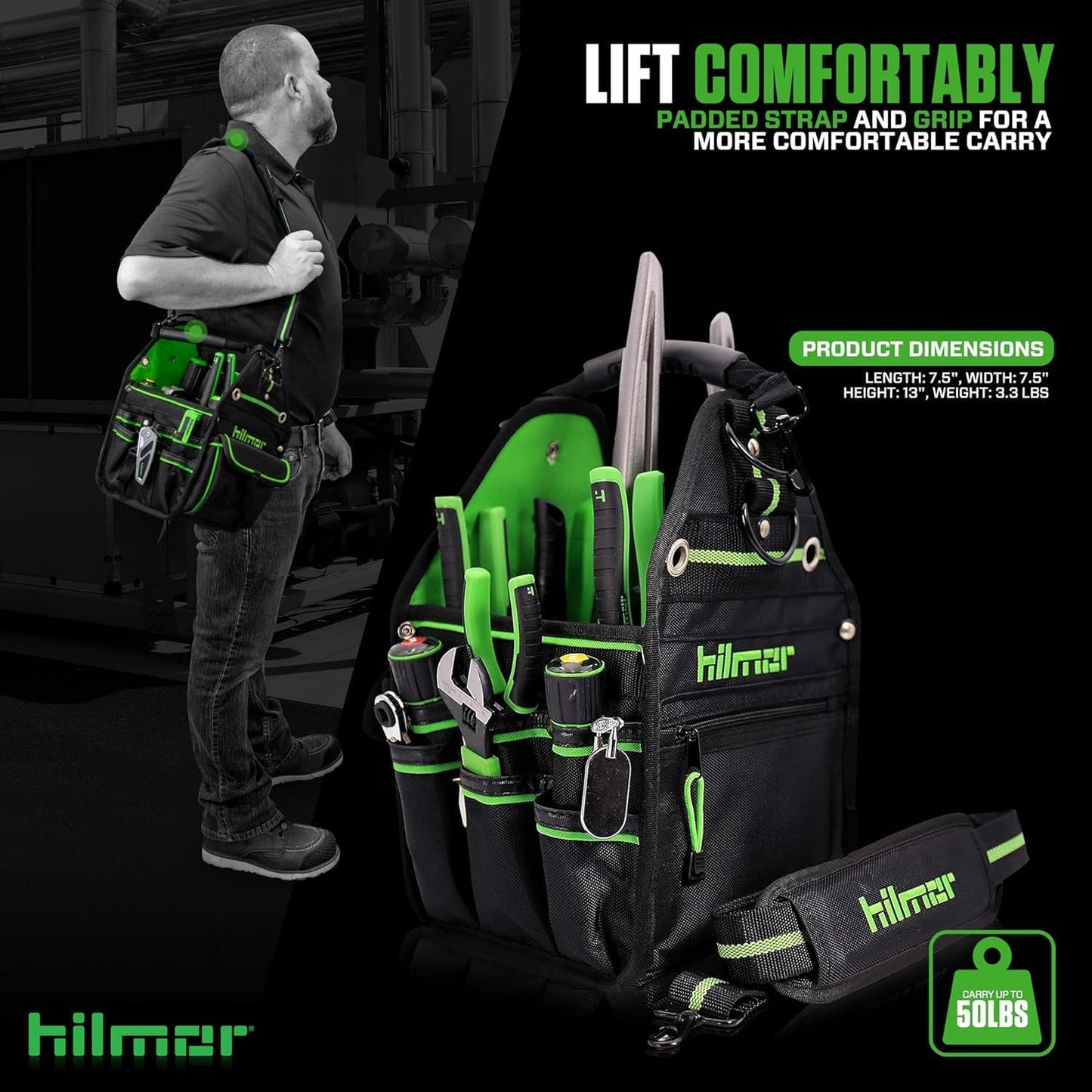 Bolsa mano HVAC con luz y corta conductos