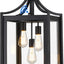 Luz colgante exterior 18.5pulg moderna negra cadena