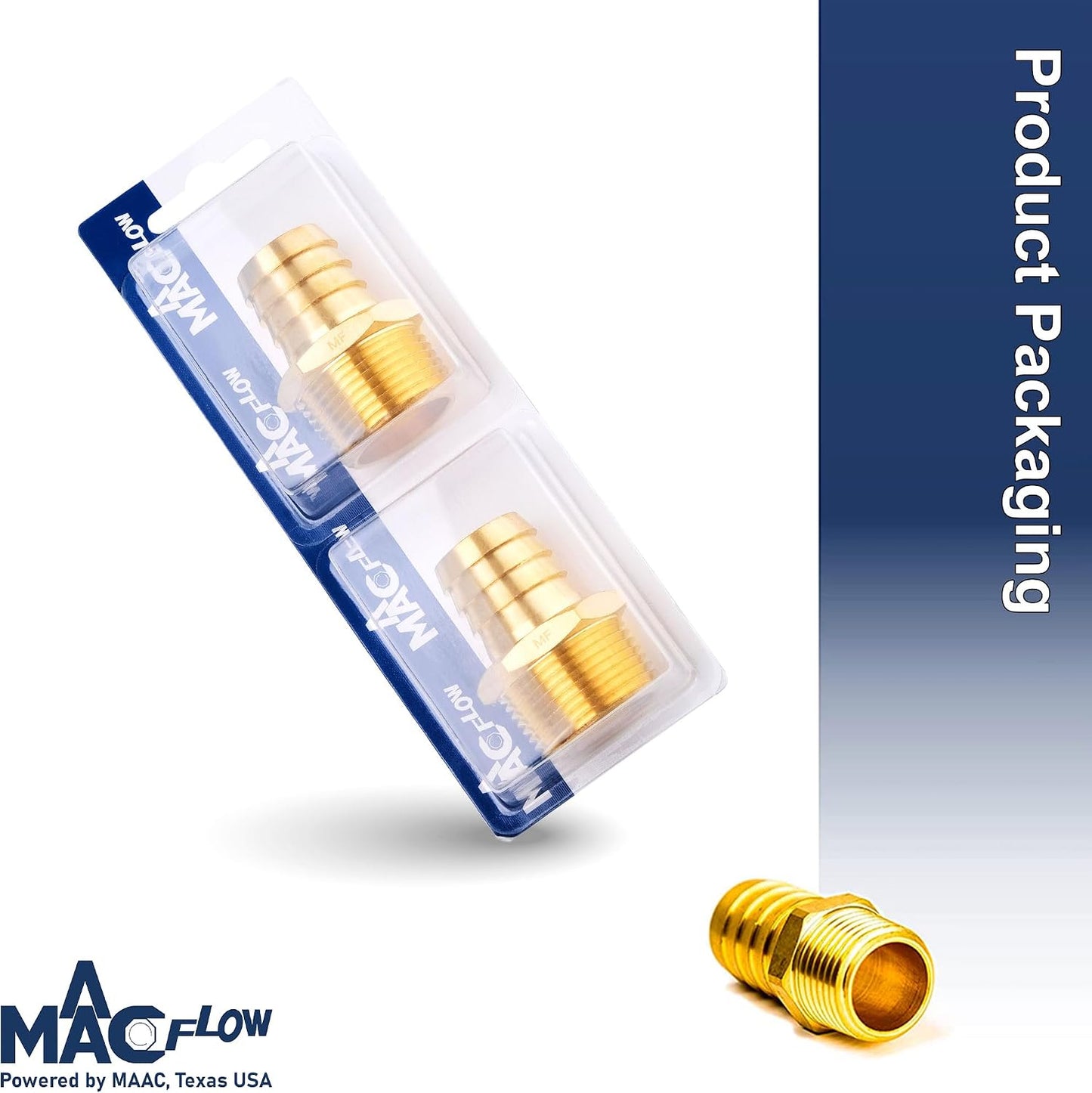 Conector adaptador manguera púas latón 1pulg 2uds