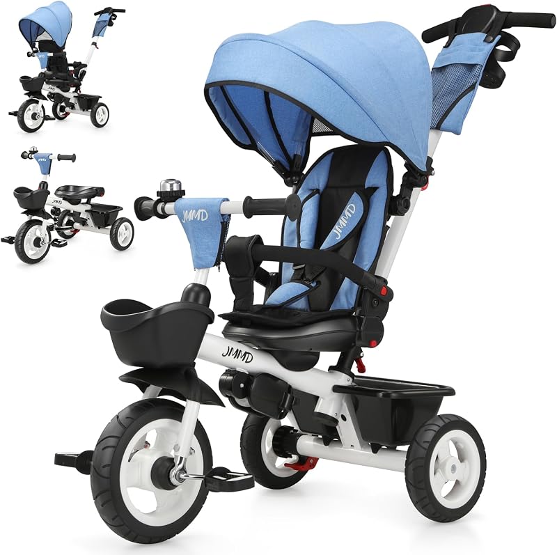 Cochecito triciclo 7en1 asa giratorio reclinable ruedas