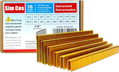 Grapas tapicería 1/4 pulg 18 GA 4600 pzas