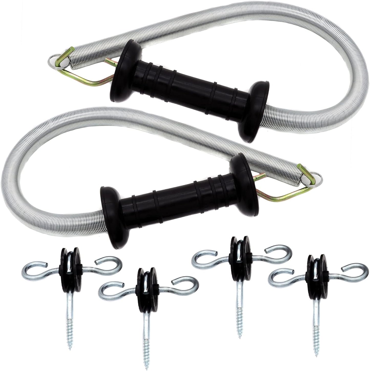 Set 2 manijas puerta resorte valla eléctrica negro